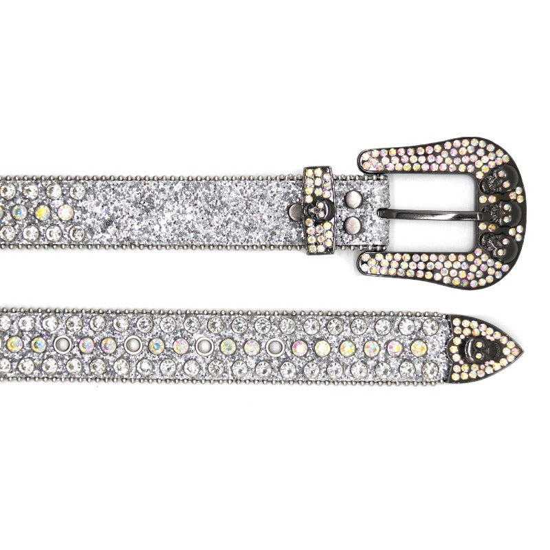 Hip-hop punk rhinestone belt skull punk style
