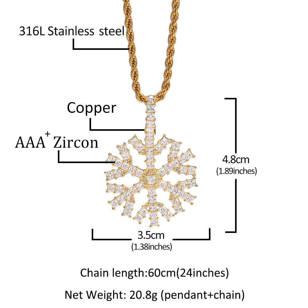 Jewelry Christmas Snowflake Pendant Copper Zircon Snowflake Jesus Pieces Spectrum
