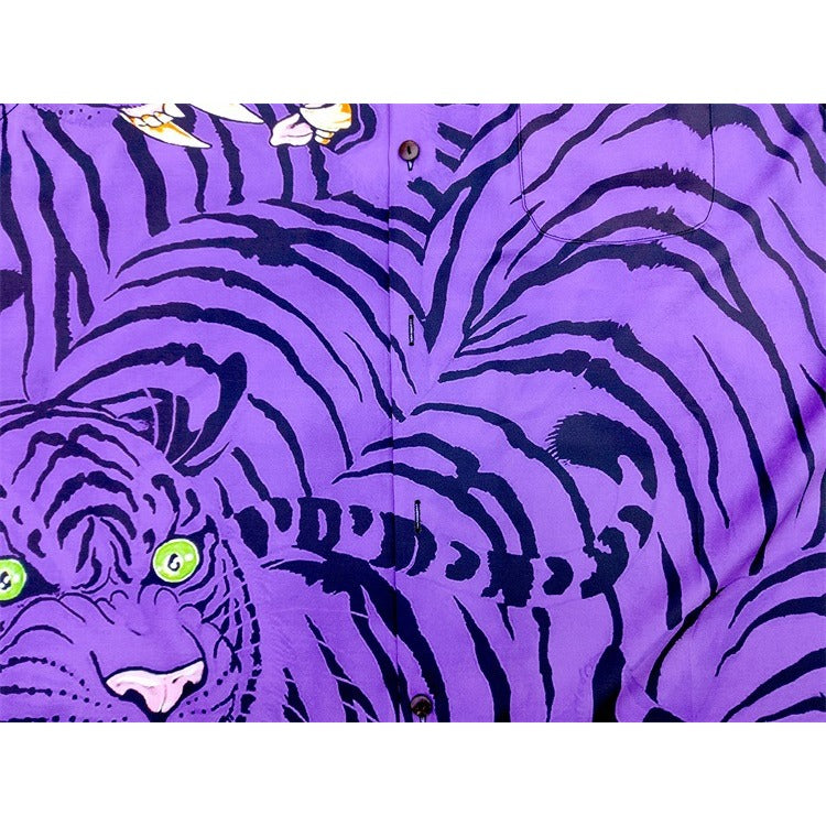 GUILTYPARTIES TIGER Shirts 22SS Cloud Tiger TIM LEHI Dragon Tiger Casual Short Sleeve Hawaiian Shirt Men and Women