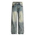 American-style streetwear harem pants Acid Wash Vintage Relaxed Denim Slacks