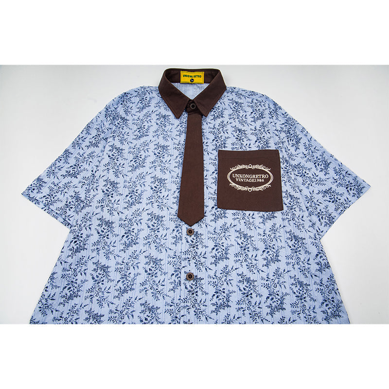 Unisex vintage T-shirt Polo shirt with a stand-up collar