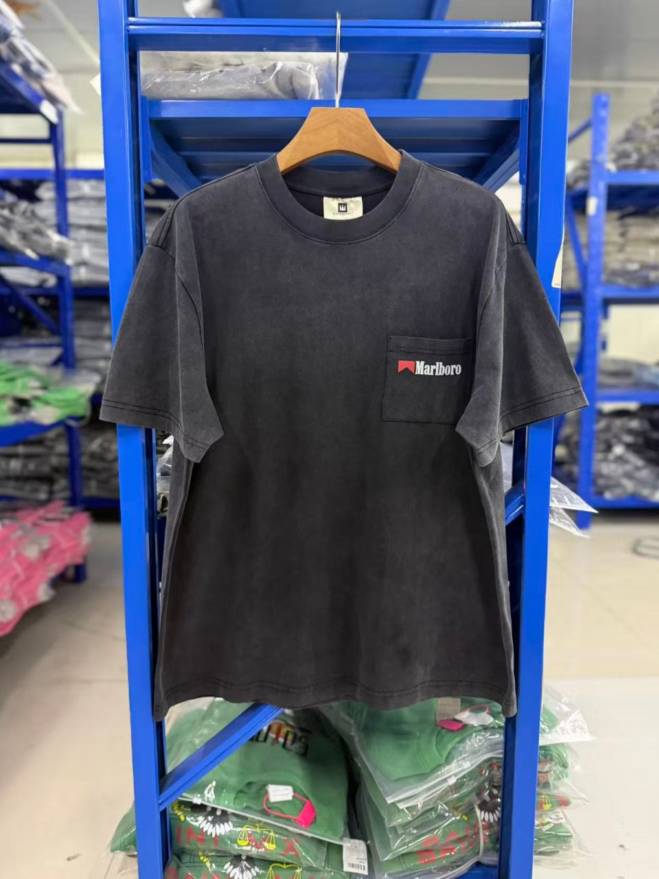Vintage style washed summer wear T shirt Portrait 260G pure cotton high-quality streetwear