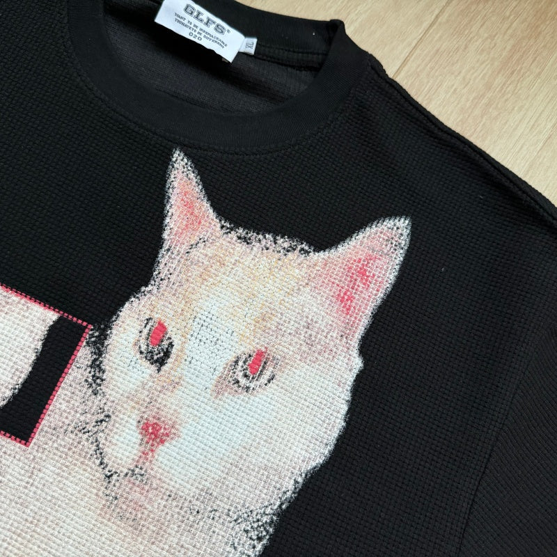 Unisex vintage T-shirt Cat print