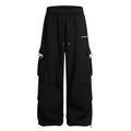 American-style streetwear harem pants Multi Flap Cargo Pockets Soft Brushed Fabric