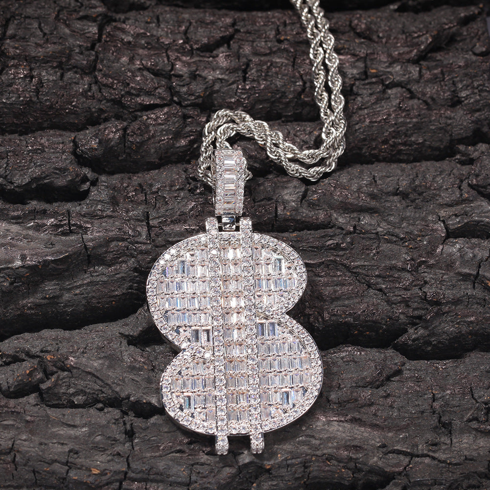 Jewelry Letter Pendant Copper Inlaid Zircon Versatile Spectrum