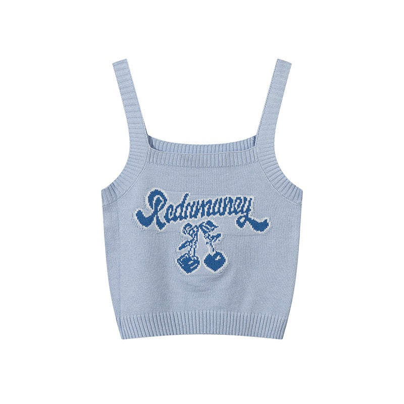 Unisex vintage camisole Sweet cherries