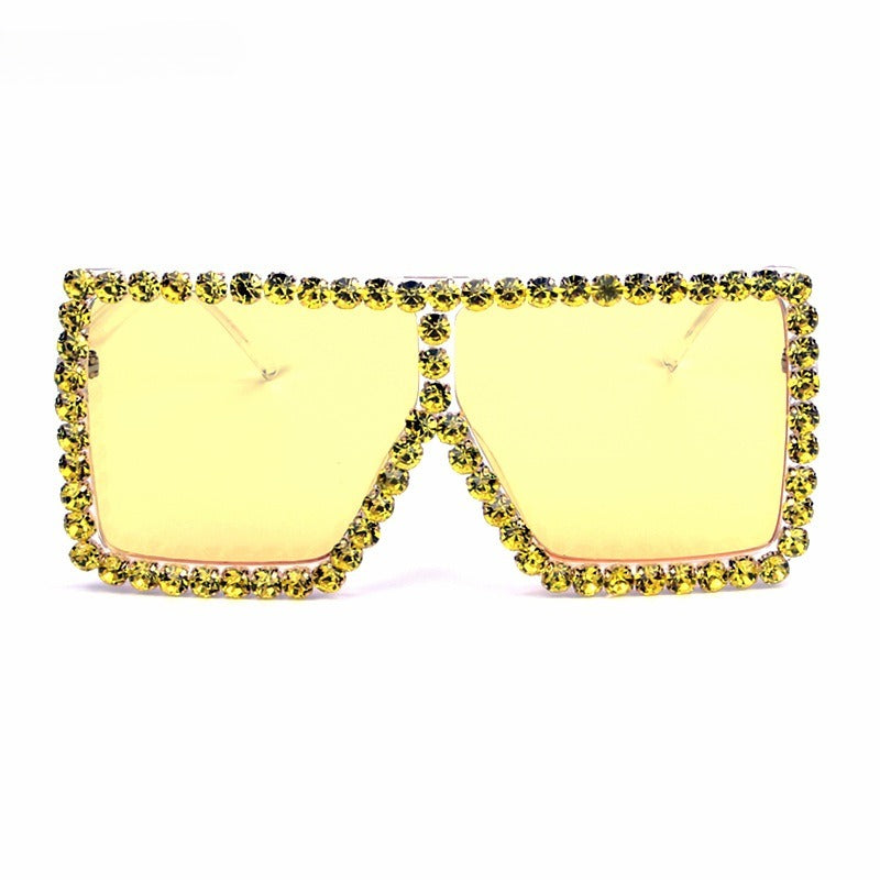 Trendy punk glasses square frame