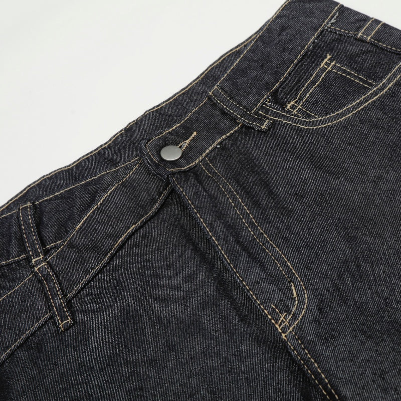 American-style streetwear harem pants Raw Dark Wash Flared Denim
