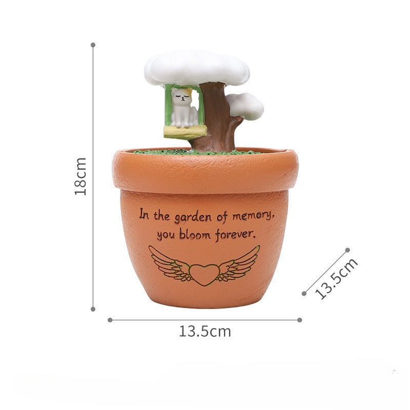 Pet Grave Marker Pet Funeral Urn Storage Container Cat and Dog Love Pet Cremation Urn Memorial Supplies