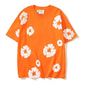 Denim Tears T Shirts Cotton All-Over Flower Wreath Graphic Oversized Tee