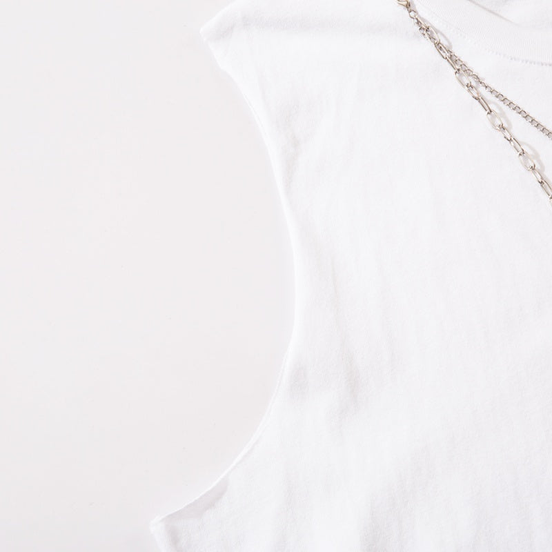 Unisex vintage camisole Solid-color, pure cotton texture