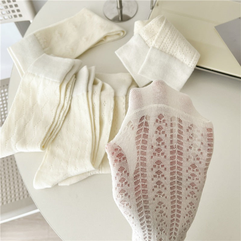 Men socks thin knee socks breathable cut out