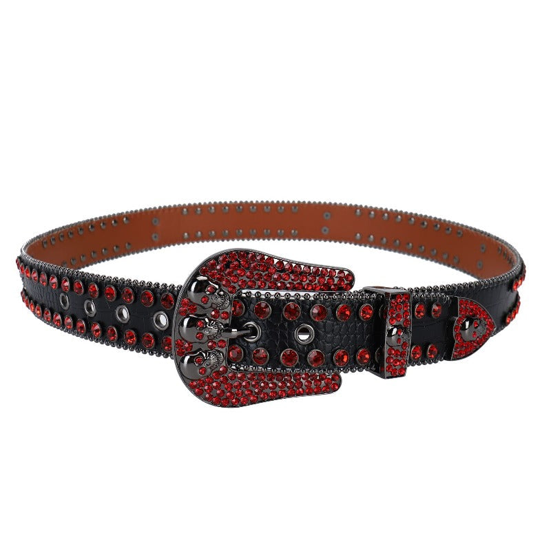 Hip-hop punk rhinestone belt skull accessories