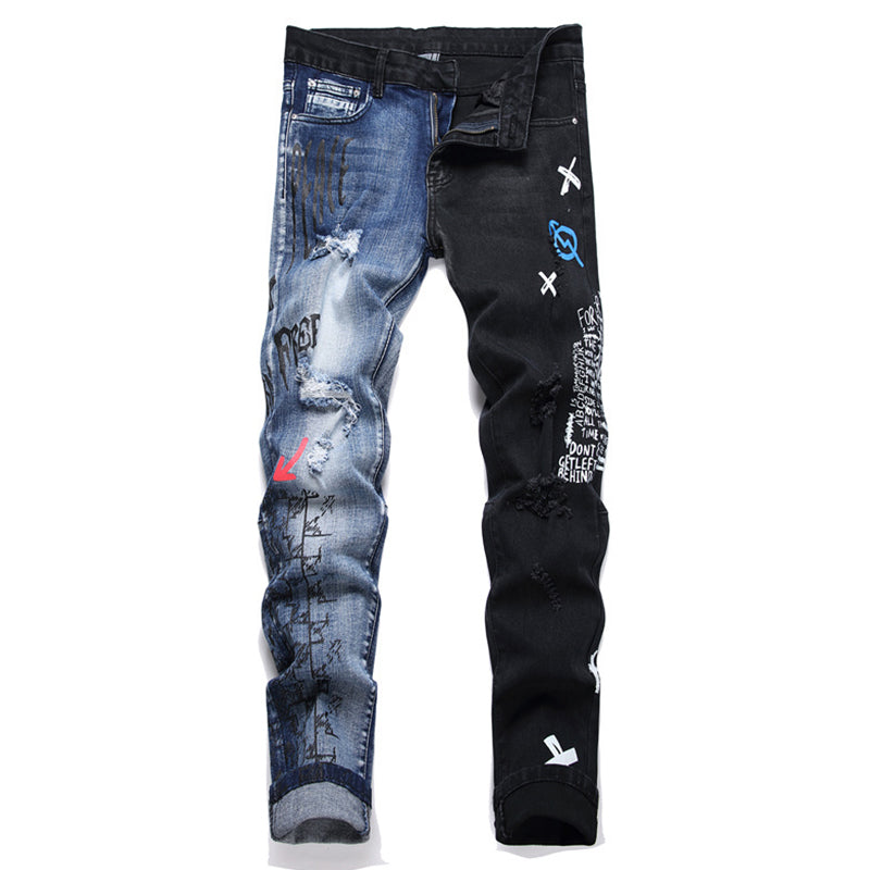 Mens Fashion Jeans Blue and black color scheme 3538# Pure cotton high quality