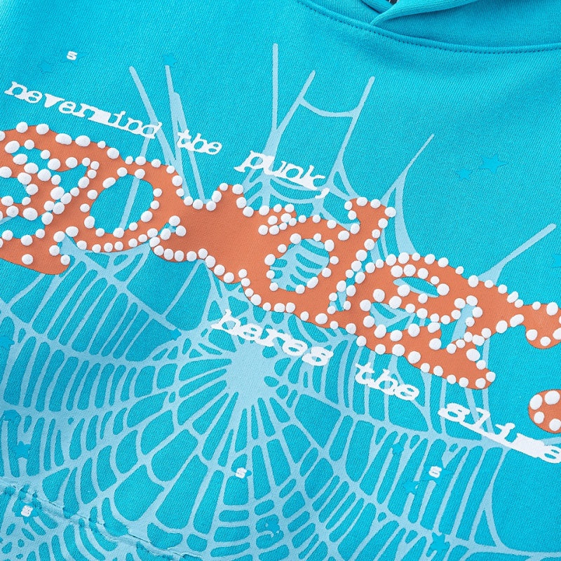 Spiderweb hoodie & sweatpants 2 piece set High-quality pure cotton for autumn and winter
