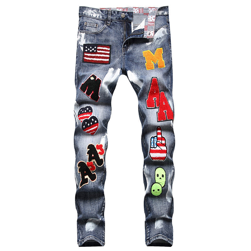 Mens Fashion Jeans MAA Embroidery 896# Pure cotton high quality