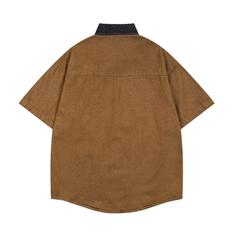 Unisex vintage T-shirt Polo shirt with a stand-up collar
