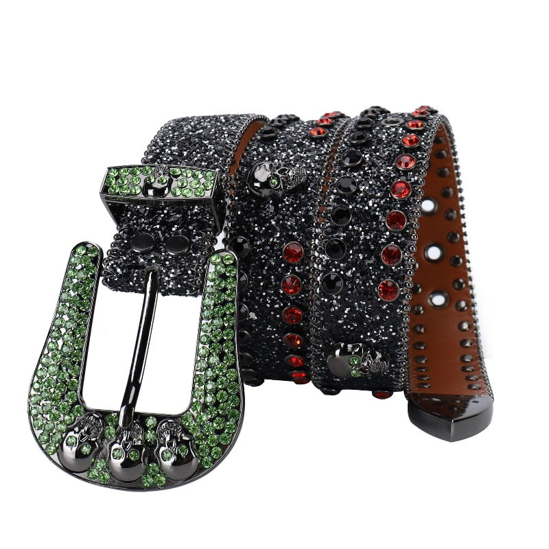 Hip-hop punk rhinestone belt baita man