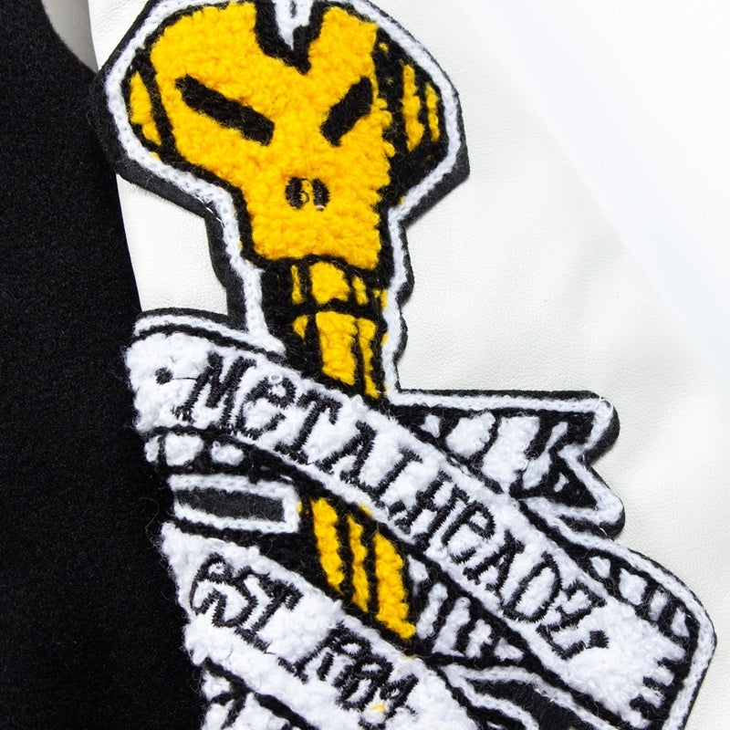 American-style baseball jacket Niche Streetwear STU Black & White Collaboration Embroidered Unisex Piece (Spring/Autumn/Winter)