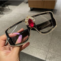 Trendy punk glasses with diamonds