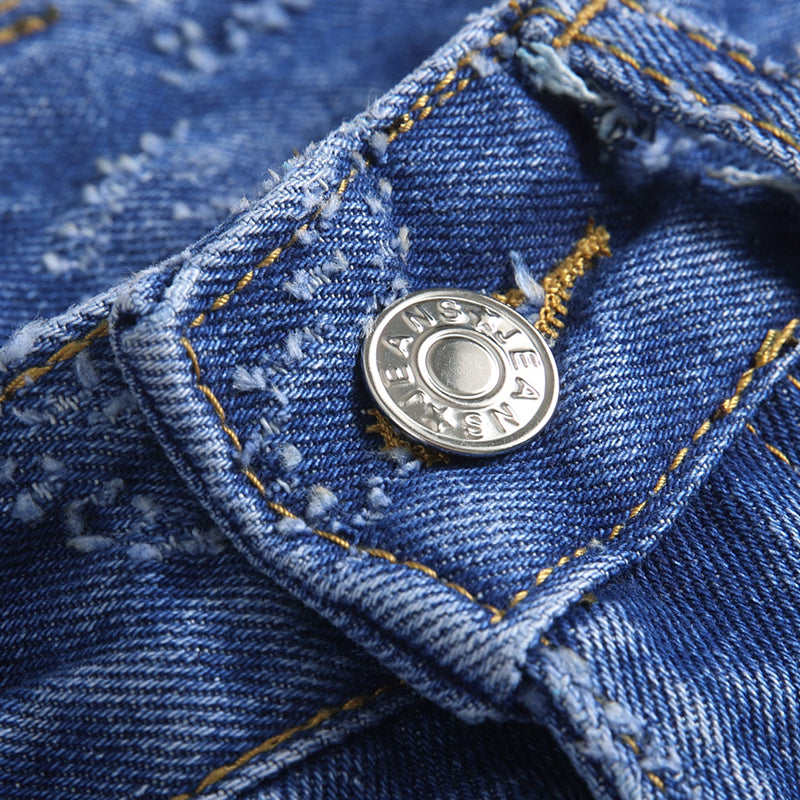 Mens Fashion Jeans Chain embroidery S8261# Pure cotton high quality