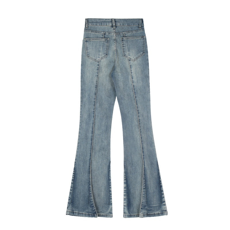 American-style streetwear harem pants Two-tone vintage paneled flare cut