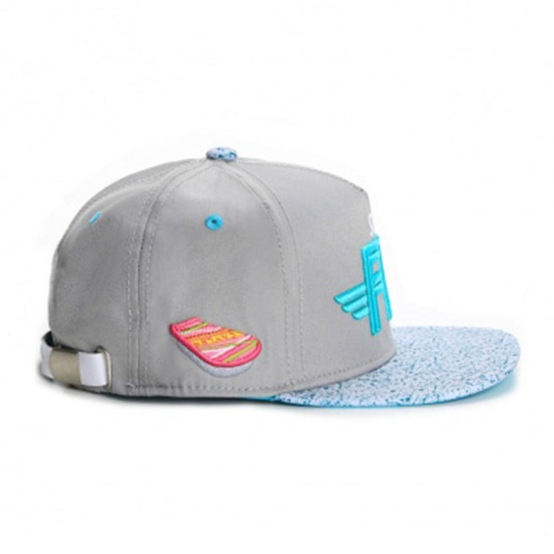 Trendy flat brimmed snapback hatsfly picture