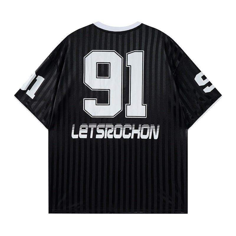 Unisex vintage T-shirts Textured, loose-fitting striped design