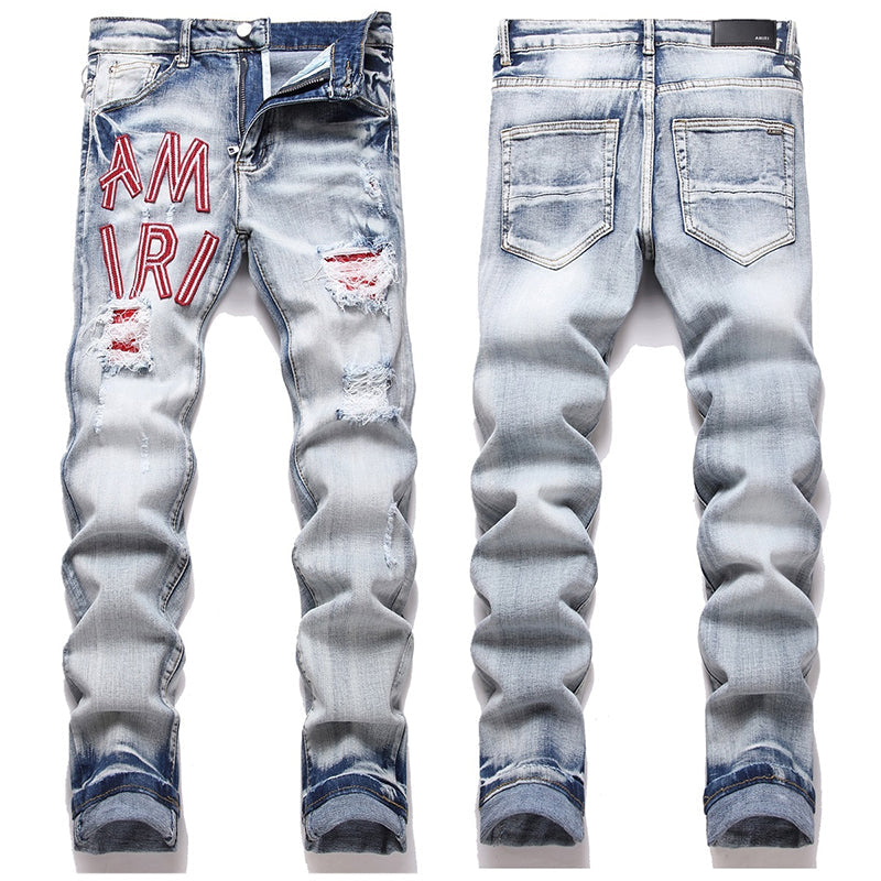 AMIRI Jeans High-quality distressed pure cotton