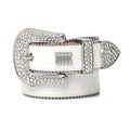Hip-hop punk rhinestone belt full diamond alloy pin buckle punk style