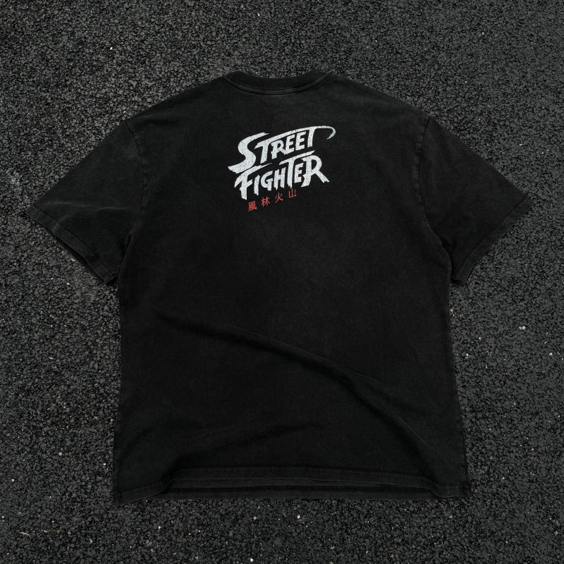 Unisex Vintage T Shirts Street Fighter Wind, Forest, Fire, Mountain Limited Edition â€?High-Street Style Featuring Premium Distressed Wash Craftsmanship