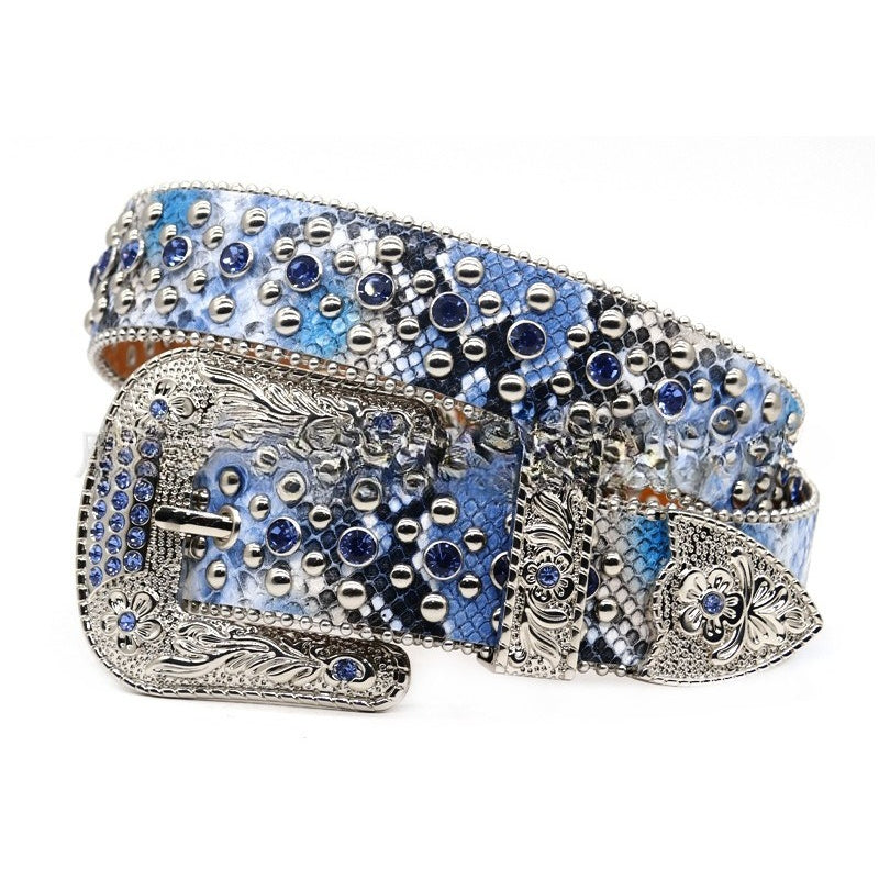 Hip-hop punk rhinestone belt punk style
