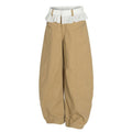 American-style streetwear harem pants Ruffle Lace Waist Wide Leg Trousers