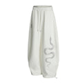 American-style streetwear harem pants Monochrome Tone Heavyweight Brushed Texture