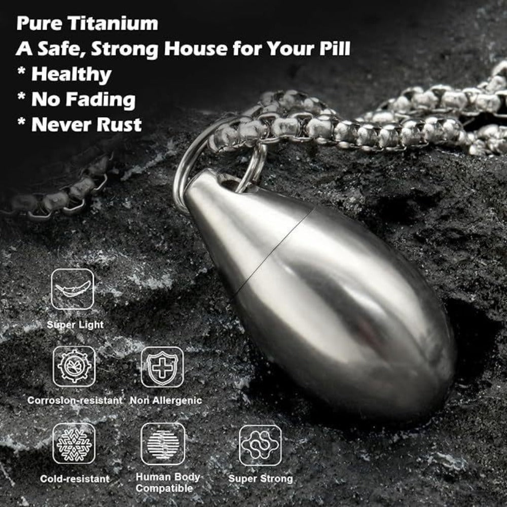 Pet Urn Pure Titanium Water Drop Bottle Waterproof Sealed Pendant Burnt Blue Modern Simple Storage Bottle Ashes Storage Jar