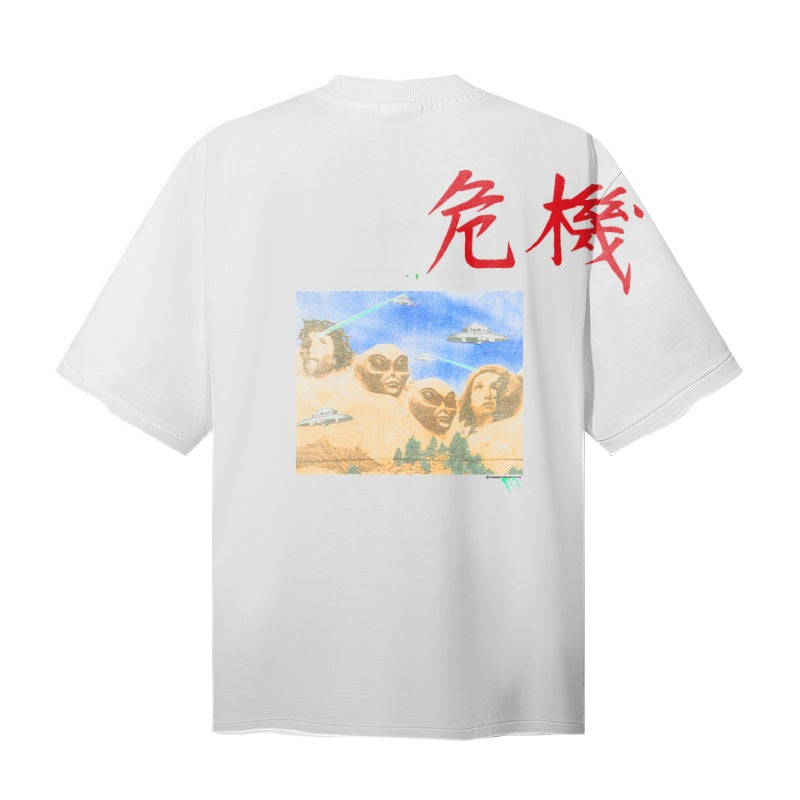 Saint Michael T Shirts Vintage Washed Retro Alien Spaceship Streetwear Artwork
