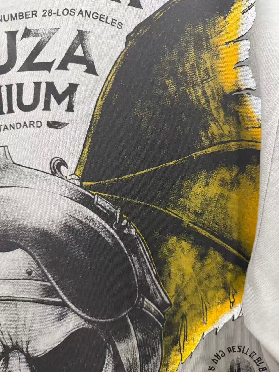 Vintage style washed summer wear T shirt Skull and bat shape 260G pure cotton high-quality streetwear
