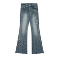 American-style streetwear harem pants Raw frayed hem edge detail