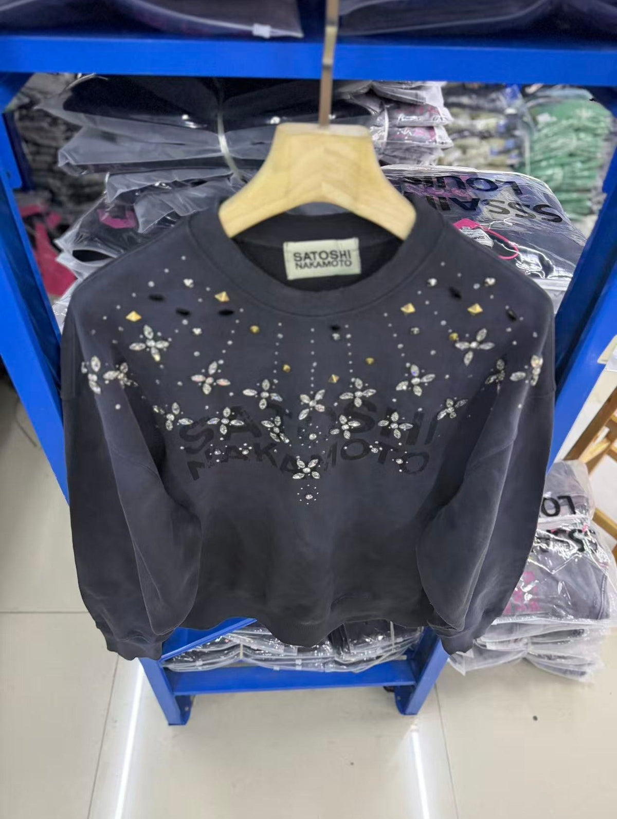 Satoshi Nakamoto Sweatshirt High-quality heavyweight streetwear with a vintage, distressed aesthetic.