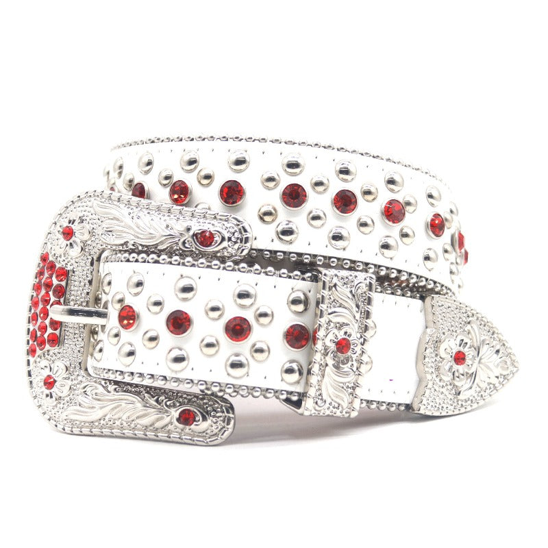 Hip-hop punk rhinestone belt punk style