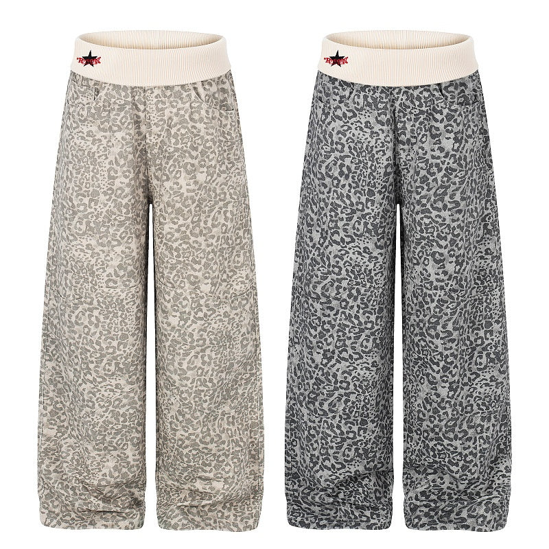 American-style streetwear harem pants Soft Textured Allover Print Apparel