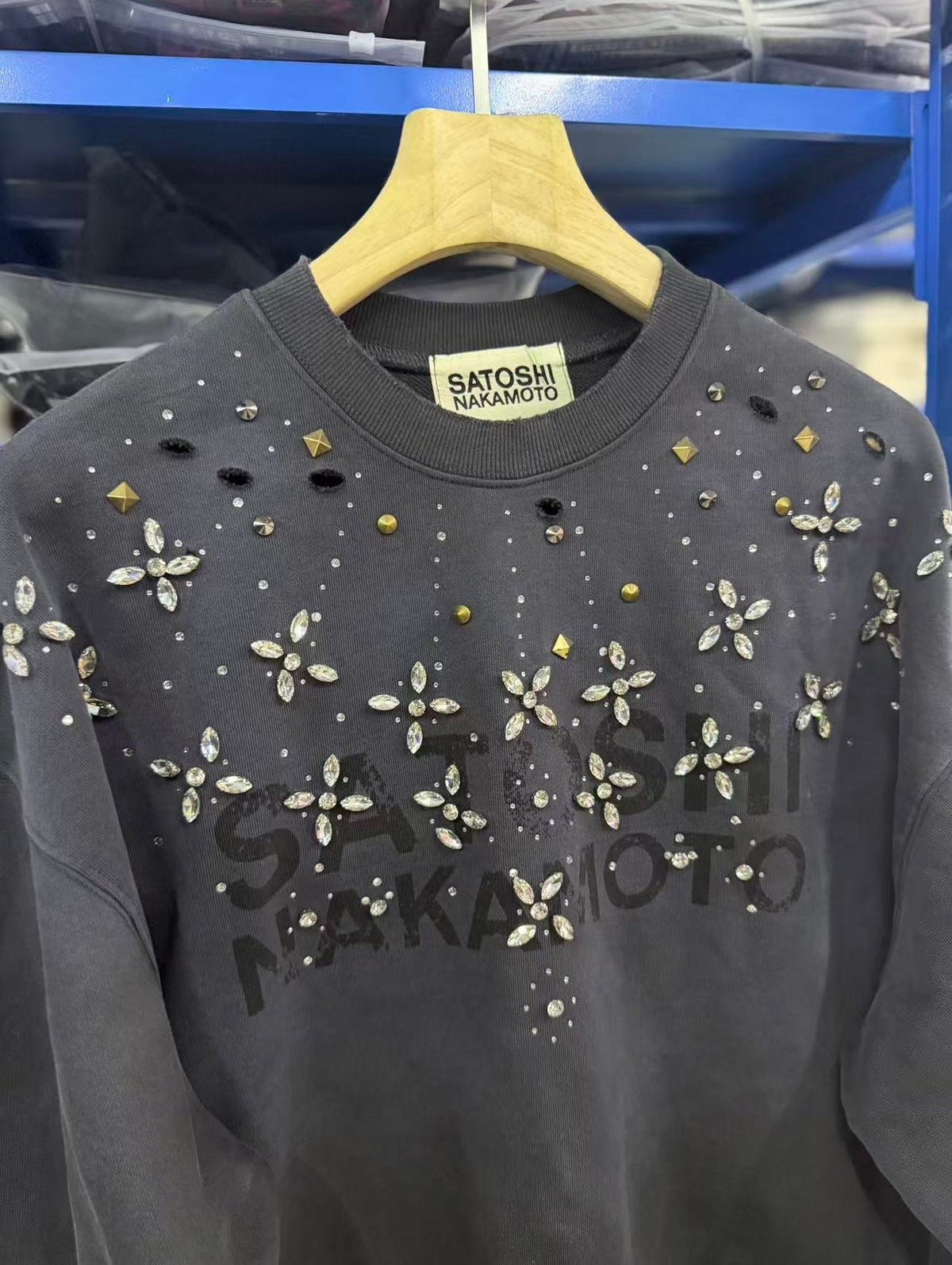 Satoshi Nakamoto Sweatshirt High-quality heavyweight streetwear with a vintage, distressed aesthetic.