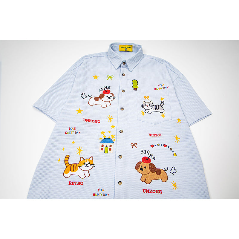 Unisex vintage T-shirt Polo shirt with a stand-up collar