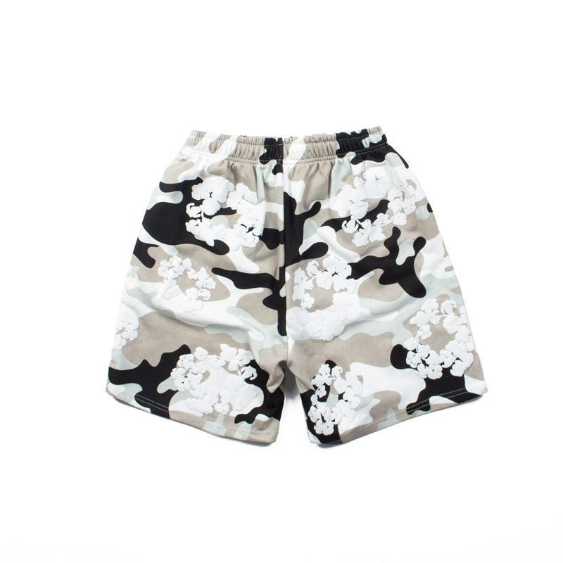 Denim Tears Shorts Y2K Heavyweight Camouflage Flower Printed Streetwear Shorts