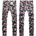 Mens Fashion Jeans Street mosaic 8836# Pure cotton high quality