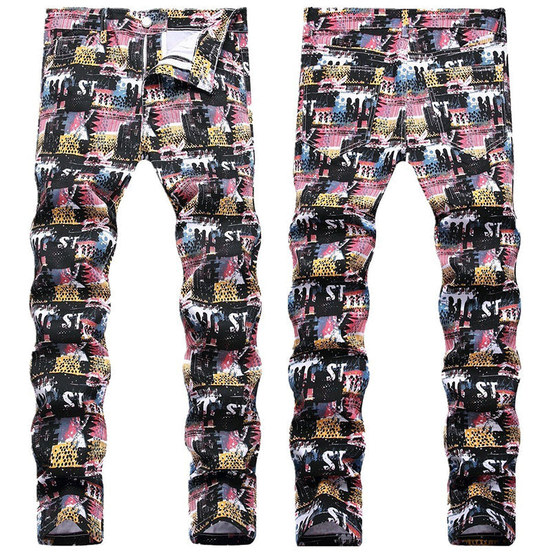 Mens Fashion Jeans Street mosaic 8836# Pure cotton high quality