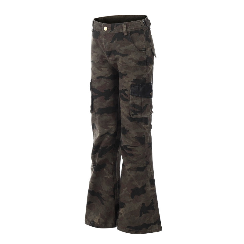 American-style streetwear harem pants Waist adjuster strap vintage silhouette