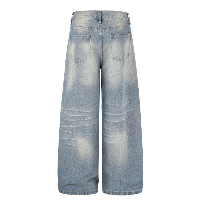American-style streetwear harem pants Front & Back Crease Wide Leg Silhouette
