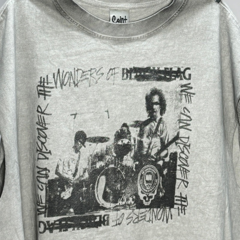 Unisex Vintage T Shirts Black Flag Limited Edition Washed Tank Top â€?Custom heavyweight brushed fabric with a vintage feel; unique cement-grey finish; white ink direct-to-garment print.