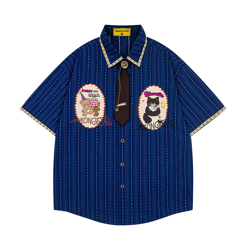 Unisex vintage T-shirt Polo shirt with a stand-up collar